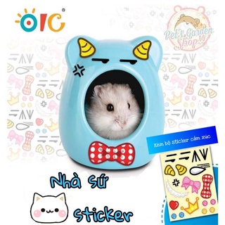 Nhà sứ mèo sticker cho hamster