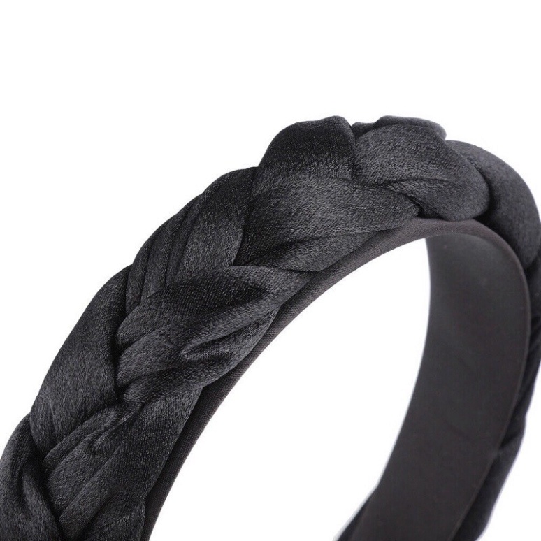 Bờm Tóc Tết Vải Lụa Satin Băng Đô Thắt Bím Bản To Dịu Dàng Phong Cách Trẻ Chung