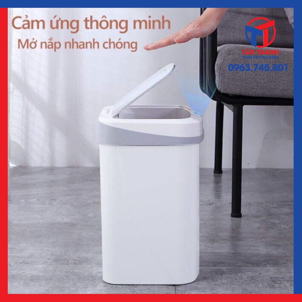 Thùng rác cảm biến 3D mở nắp thông minh tích điện .