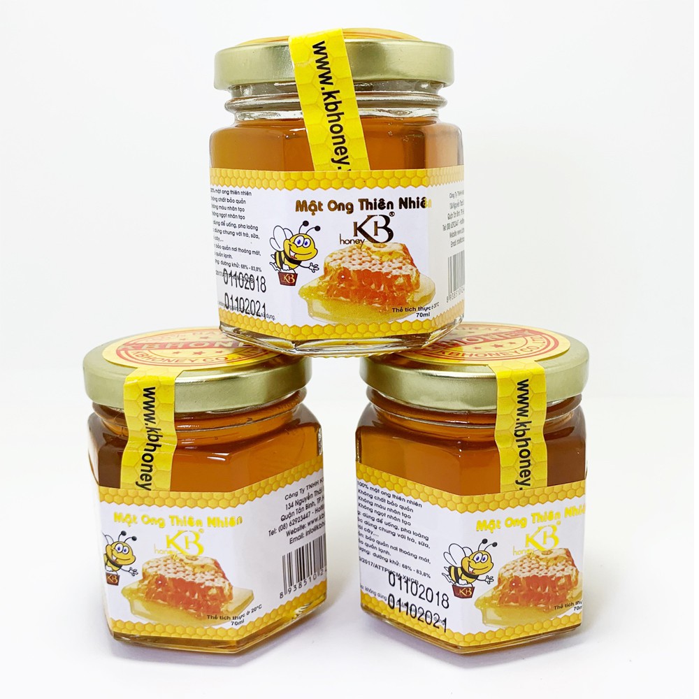 Combo 3 lọ mật ong nguyên chất KB 70ml/Lọ