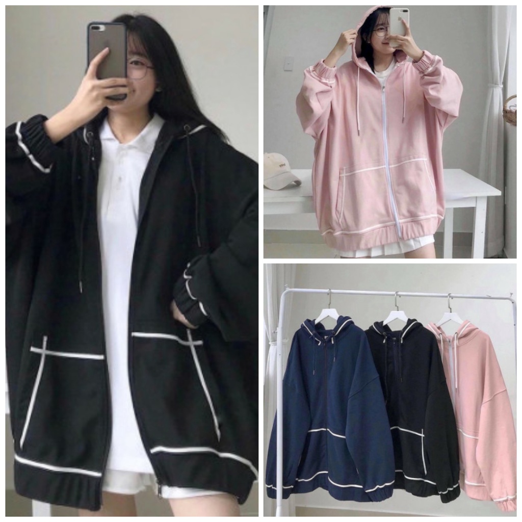 Áo Khoác Hoodie Chạy Viền Tay Bồng Khóa Kéo 3 Màu Cao Cấp AK05 | BigBuy360 - bigbuy360.vn