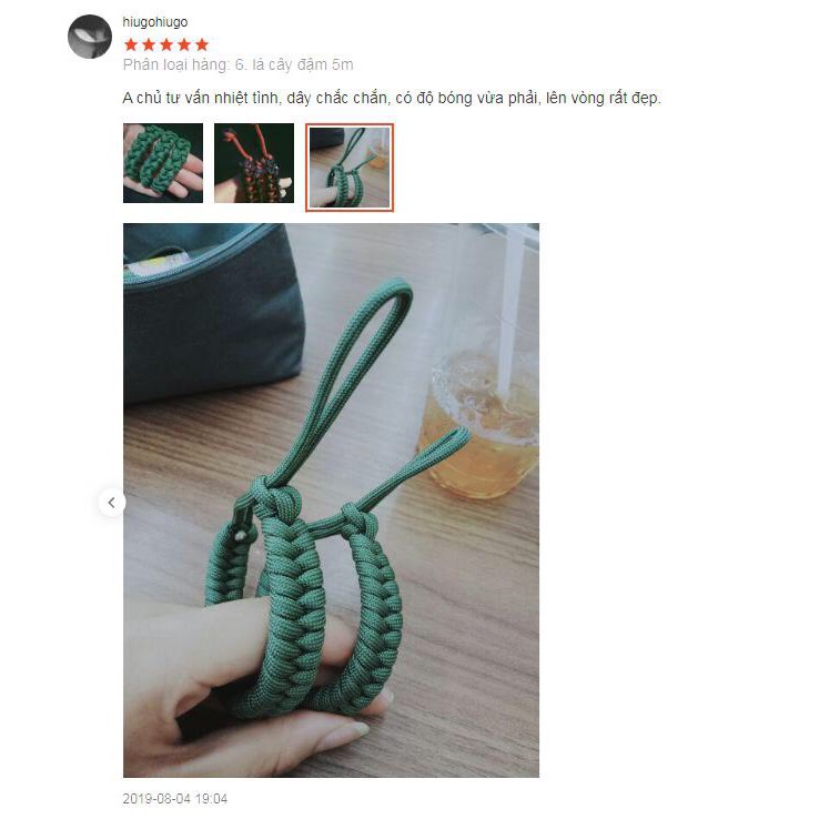 Dây dù paracord sinh tồn 3mm tròn đẹp nhiều màu 5 mét | BigBuy360 - bigbuy360.vn