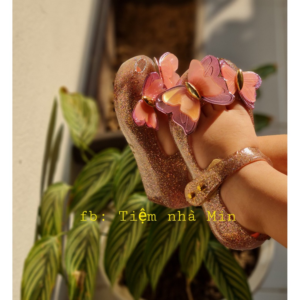 [Mini Melissa] Giày nhựa thơm Melissa bướm đá xuất dư