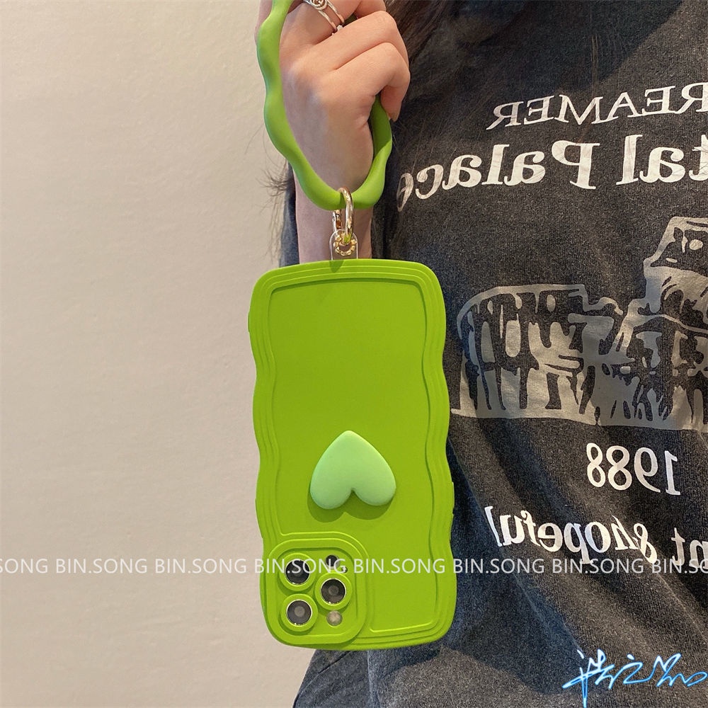 Ốp Điện Thoại Màu Xanh Lá Matcha 3D Thời Trang Cho iPhone 7 Plus 8 Plus 11 12 13 6 6S Plus X XR XS Max