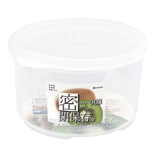 Hộp nhựa đựng thực phẩm inomat 830ml loại tròn có nắp Made in Japan