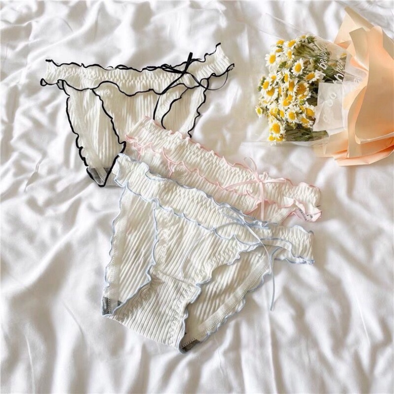 Quần Lót Nữ ❤️ Quần Lót Viền Bèo Nhún Phối Màu Siêu Sexy 686 nội y xanh giá rẻ, chất đẹp