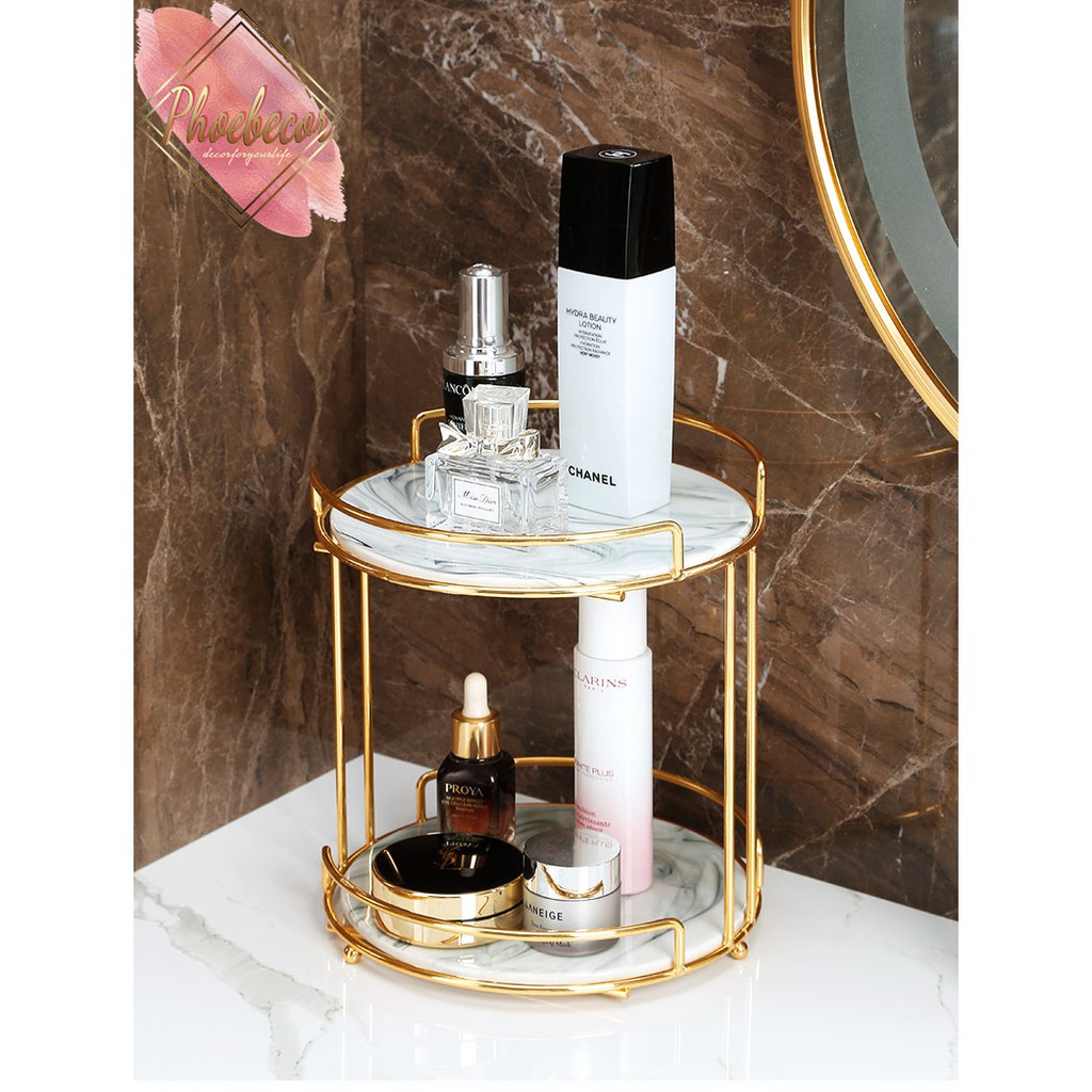 Giá đựng mỹ phẩm 2 tầng mặt đá phong cách Châu Âu - PB20 | BigBuy360 - bigbuy360.vn