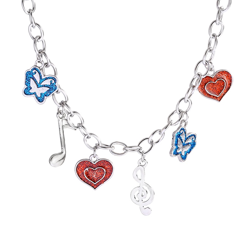 Vòng cổ Thép Titan Mặt Hình Nốt Nhạc Và Bướm Thời Trang Tinh Tế