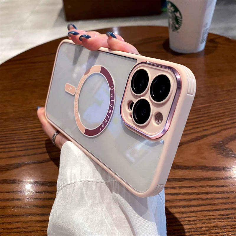 Ốp Điện Thoại Cứng Trong Suốt Từ Tính Có Túi Khí Chống Sốc/Rơi Cho iPhone 12 13 Pro Max ip11