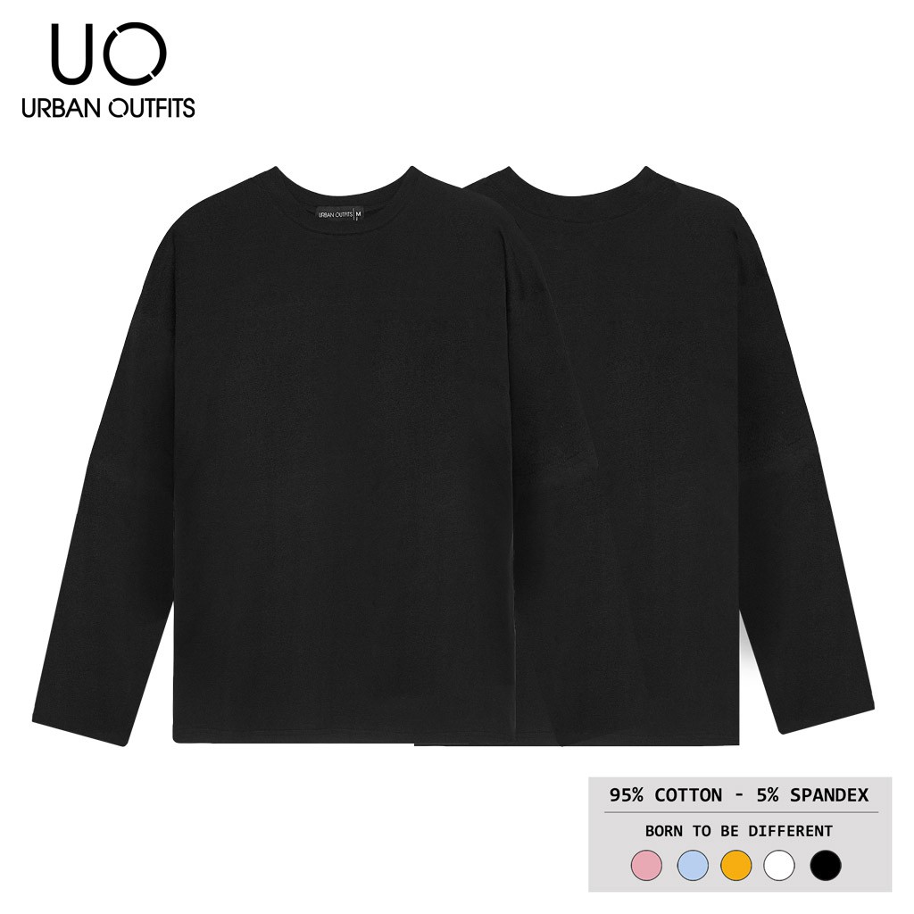 Áo Thun Tay Dài Nam Nữ Form Rộng URBAN OUTFITS Kiểu Trơn TDO01 100 cotton 4 Chiều
