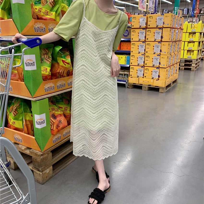 Đầm Hai Dây Dáng Dài Phong Cách Hàn Quốc Ngọt Ngào Thời Trang Mùa Hè Cho Nữ