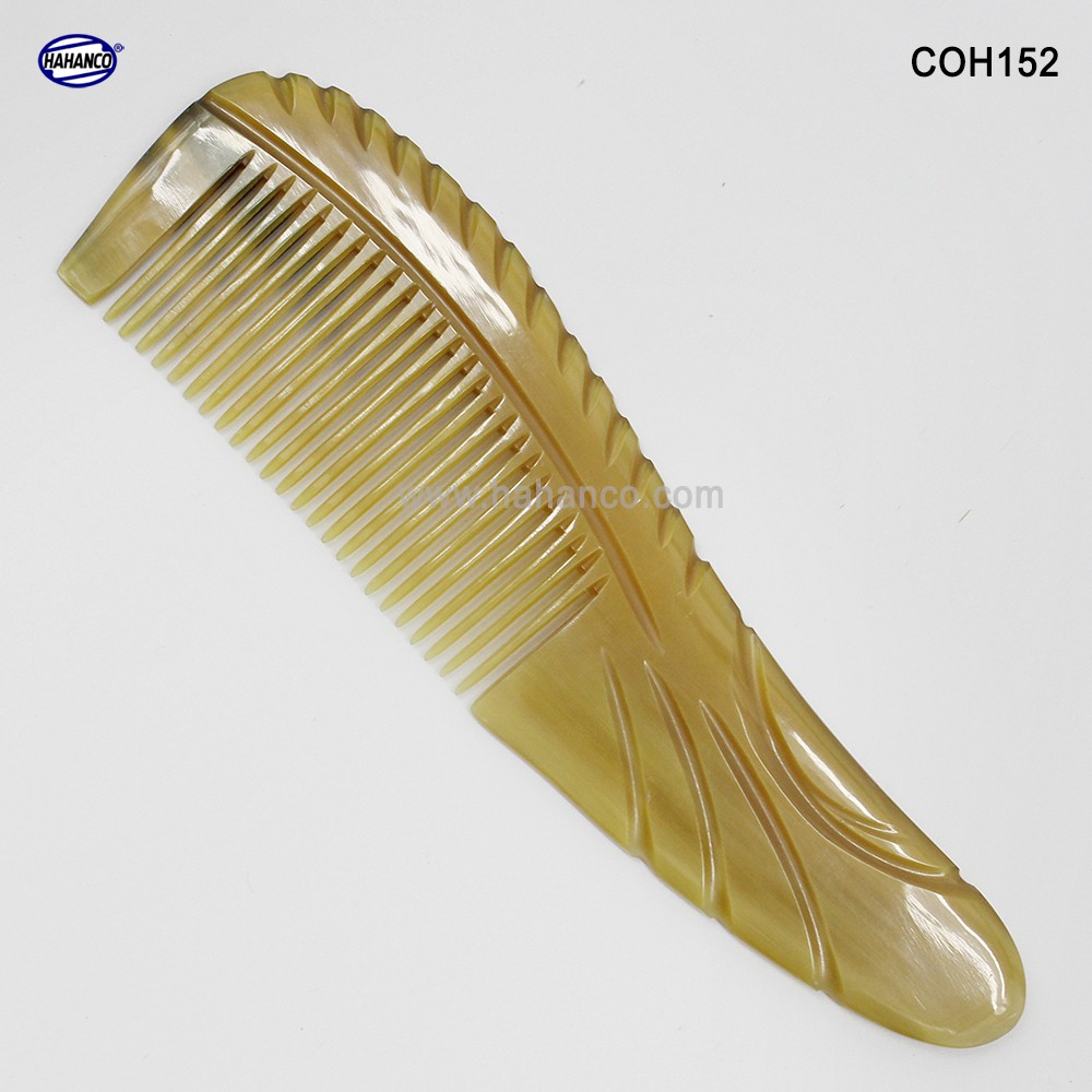 Lược sừng xuất Nhật - COH152 (Size: M - 16,5cm) Lược đuôi thon nhỏ gọn - Horn Comb of HAHANCO - Chăm sóc tóc