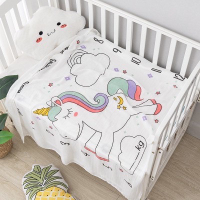 Chăn lụa cotton mềm mát cho bé (1.2mx1.2m)