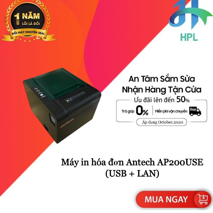 Máy in hóa đơn Antech AP200USE (USB + LAN)