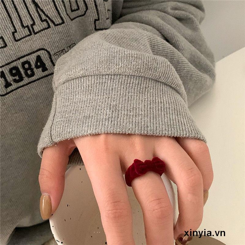 Nhẫn đeo ngón tay dạng hở điều chỉnh được kích thước thiết kế nơ nhiều màu sắc tùy chọn thời trang dành cho nữ