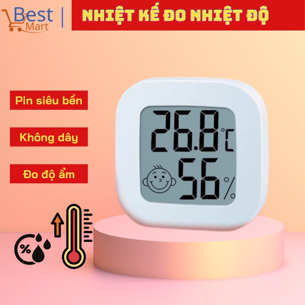 Nhiệt kế ĐO NHIỆT ĐỘ, ĐỘ ẨM trong phòng cho bé/ nhiệt ẩm kế điện tử, máy đo nhiệt độ mini cho bé cực chính xác