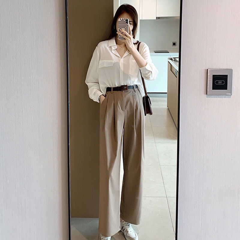 Áo sơ mi nữ kiểu dài tay form rộng công sở hàng Quảng Châu ANDOSA SM27