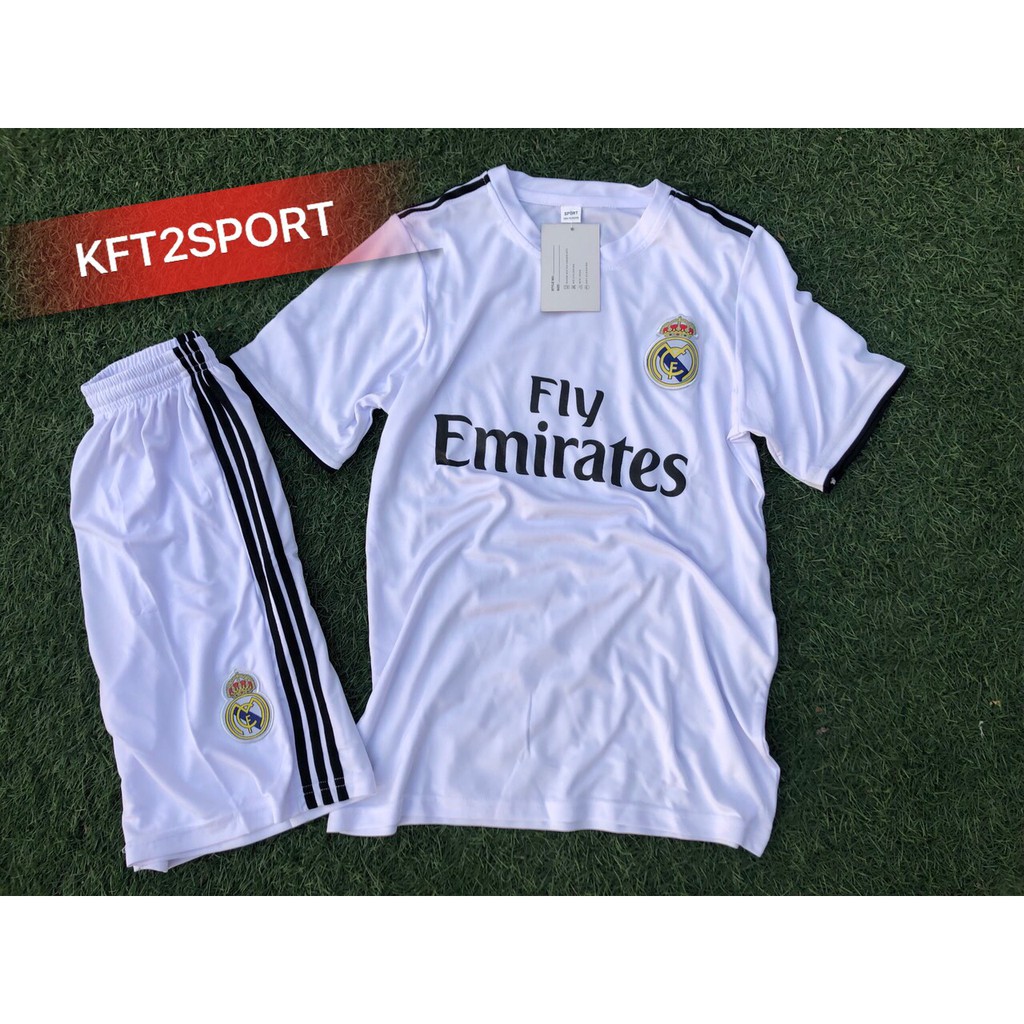 Bộ Quần Áo Bóng Đá CLB Real Madrid Trắng Mới Nhất 2021-2022 (Miễn Phí In Tên Số ) - Quần Áo Đá Banh Mới Nhất 2022