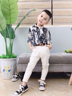 sơ mi dior cao cấp cho bé