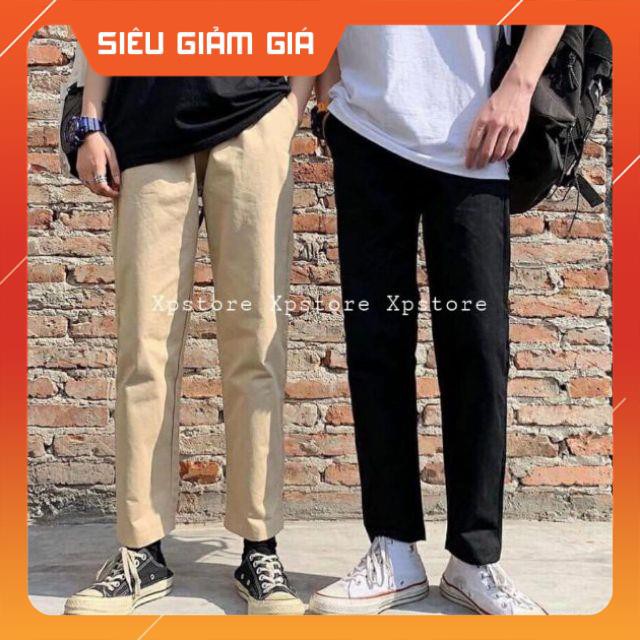 [Hình thật] quần baggy kaki lưng thun Unisex