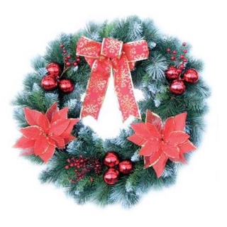 Vòng hoa Noel D21 Vòng Hoa Trang Trí Noel Vòng Nguyệt Quế Giáng Sinh Có Đèn