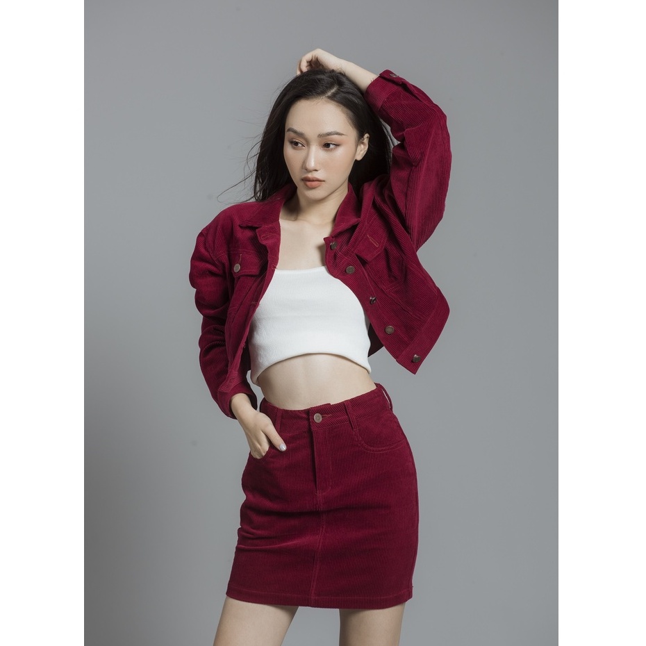 Chân Váy Nhung GENVIET Juyp Nhung Nữ Body Nhung Tăm XJ322N1481