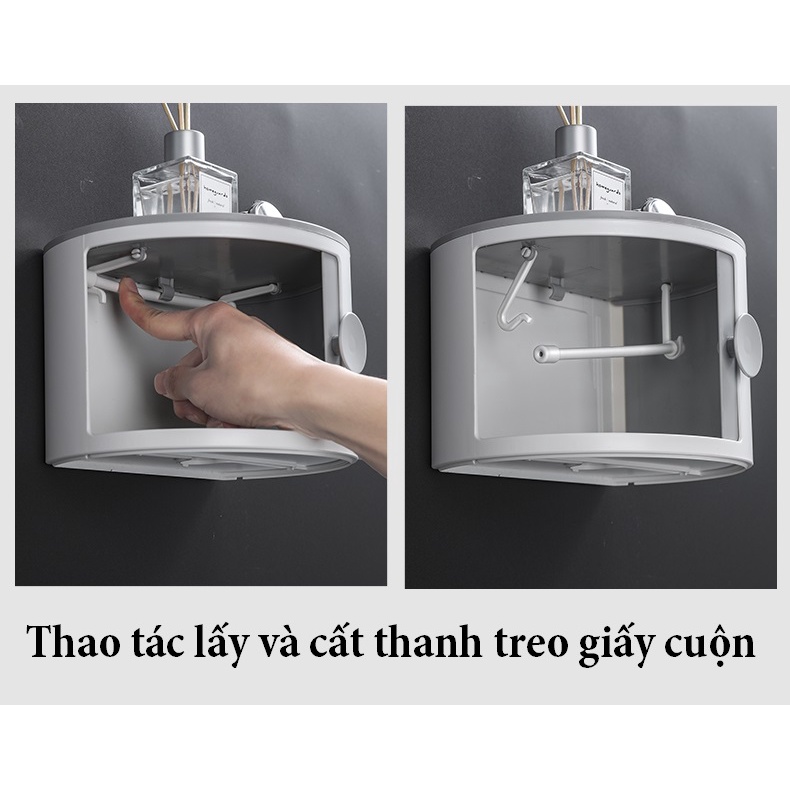 Kệ Để Đồ Nhà Tắm OUSUWO, Hộp Đựng Giấy Vệ Sinh Cao Cấp Có Cửa Trượt Xếp Chồng Nhiều Ngăn Tiện Lợi