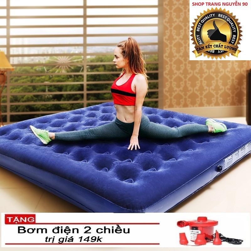 Nệm|đệm bơm hơi tiện dụng Bestway 67004 2,03m x 1,8m x 22cm kèm bơm điện