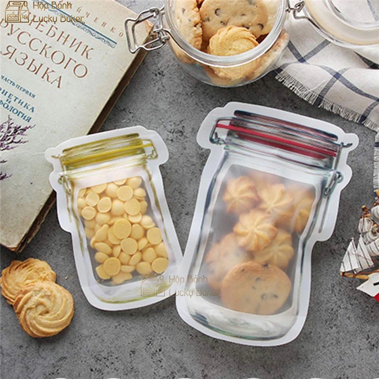 Set 50 Túi Zip Hình Lọ Nước Cao Cấp Dùng đựng bánh | Hàng loại 1