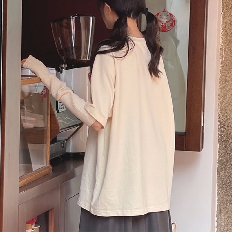 Áo Thun Màu Vàng In Hình Phong Cách Retro Hàn Quốc