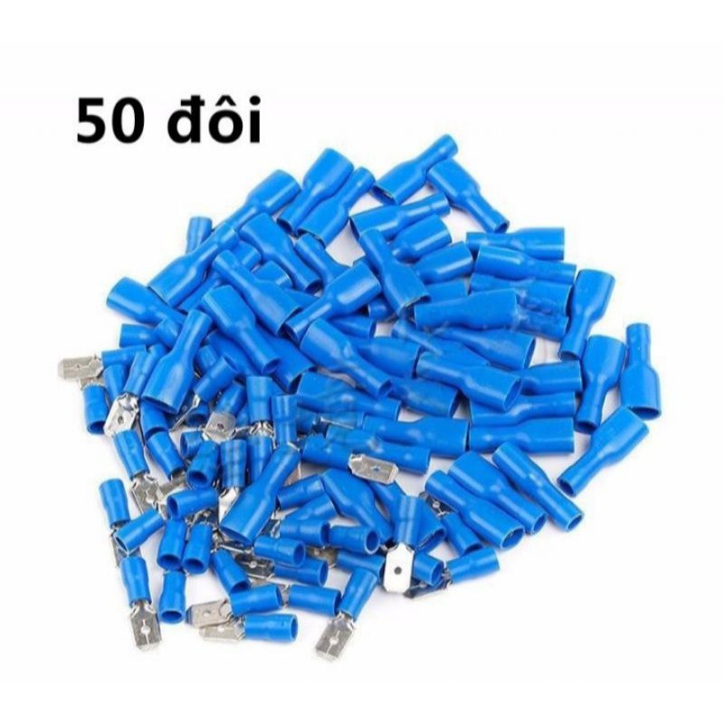 BỘ 100 CÁI ĐẦU CỐT NỐI DÂY ĐIỆN LOẠI ĐẦU CỐT DẸP BẰNG 50 CẬP HÀNG CAO CẤP