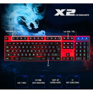 BÀN PHÍM GIẢ CƠ LED X2