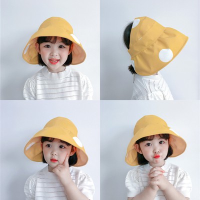 Mũ Rộng Vành Chấm Bi Xinh Xắn Phong Cách Hàn Quốc Cho Bé