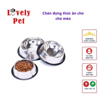 Chén đựng thức ăn cho chó mèo bằng inox, bát đựng thức ăn, khay đựng thức ăn cho chó mèo LOVELYPET68