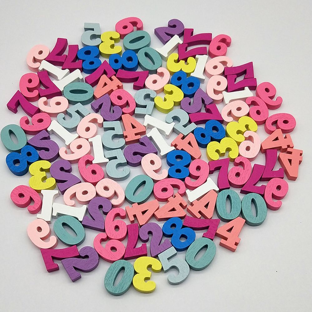 Set 100 chữ cái và số bằng gỗ nhiều màu sắc trang trí đồ thủ công tiện dụng