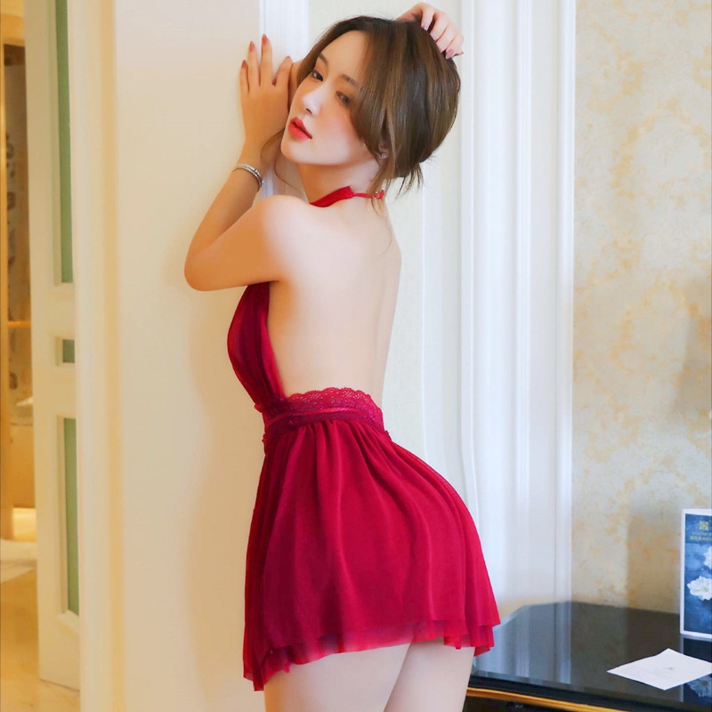 Váy ngủ sexy đầm ngủ gợi cảm voan cao cấp hở lưng quyến rũ( tặng kèm quần chip lọt khe) VN31