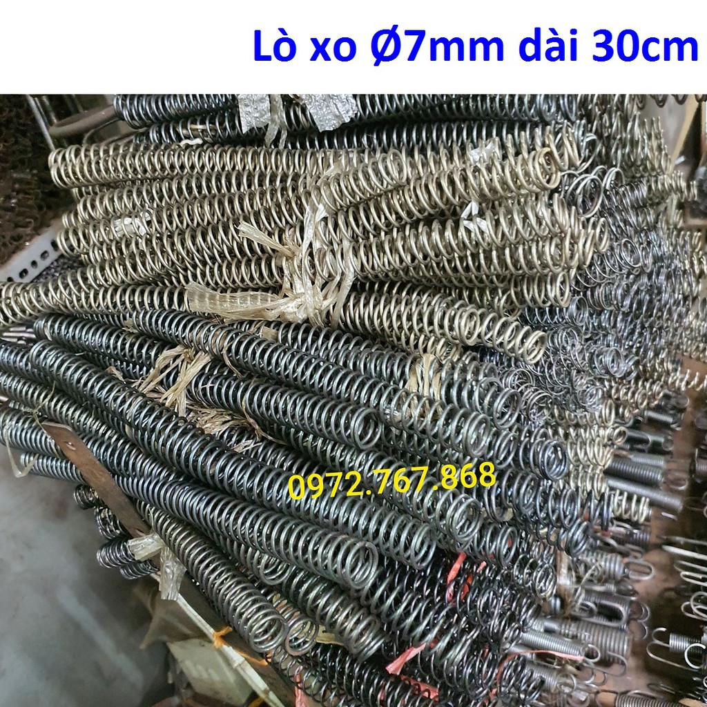 (2 CÁI) Lò xo nén, đường kính ngoài 7mm, dài 300mm