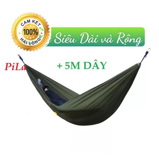 {Đặc Biệt} Võng Vải Dù Siêu Dài 2 Lớp Mát Rượi Tặng Kèm 5M Dây