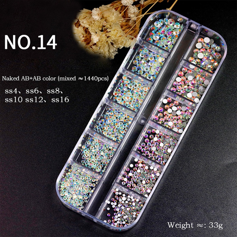 Hạt Đá Pha Lê AB Mặt Phẳng Trang Trí Móng Tay Nghệ Thuật