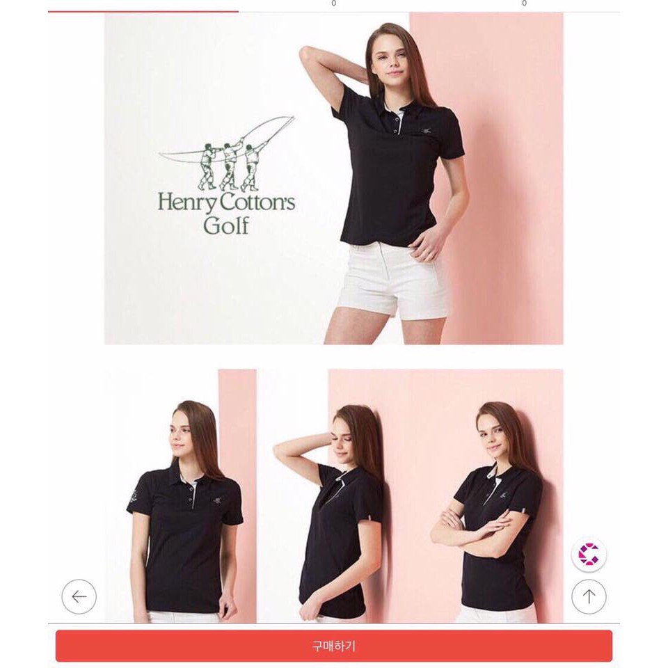 Áo Thun Nam Có Cổ Henry Cottons Golf Đen - 0677