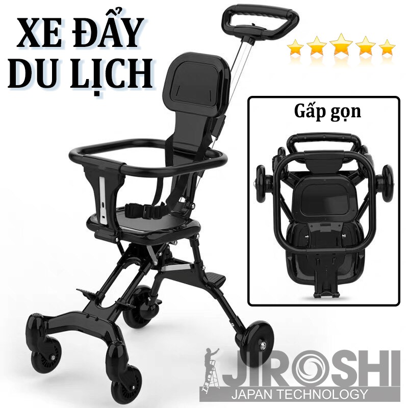 Xe đẩy du lịch gấp gọn JIROSHI tặng kèm ĐỆM LÓT - Xe đẩy cho bé GẤP GỌN THÔNG MINH - TRỌNG LƯỢNG SIÊU NHẸ -[Nhỏ]