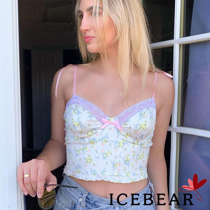 Áo Sát Nách Phối Ren Hoa Thiết Kế Ngọt Ngào Nữ Tính