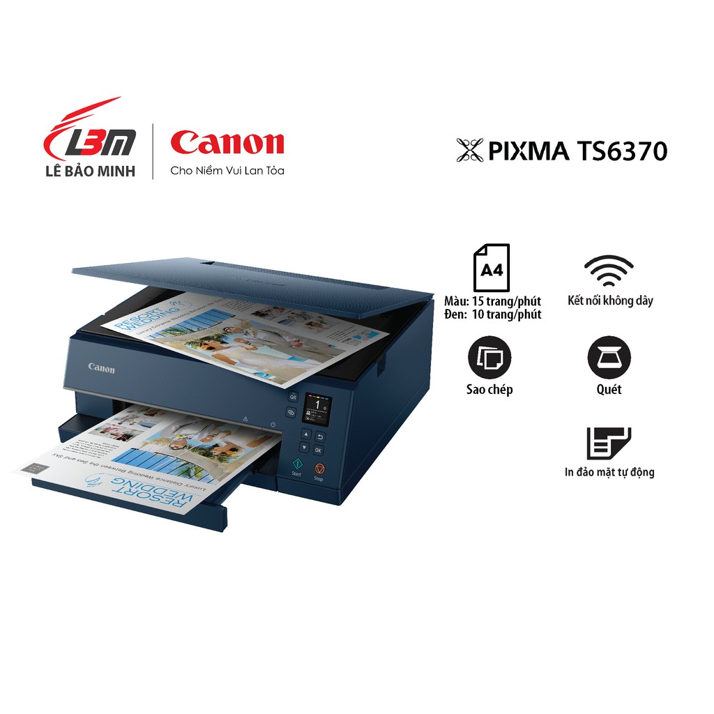 Máy In Phun Đa Chức Năng Canon TS6370- Chính hãng