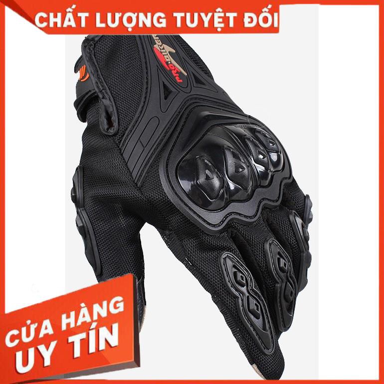 Găng Tay Cảm Ứng Bảo Hộ Xe Máy PROBIKER TRIPE Dài Ngón Có Gù Nhựa ❤️ Freeship❤️ Găng Tay Bảo Hộ Cao Cấp RiBô