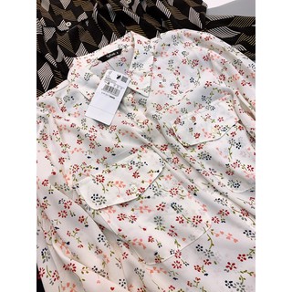 Sơ mi nữ hoạ tiết hoa nhí dài tay cực mát