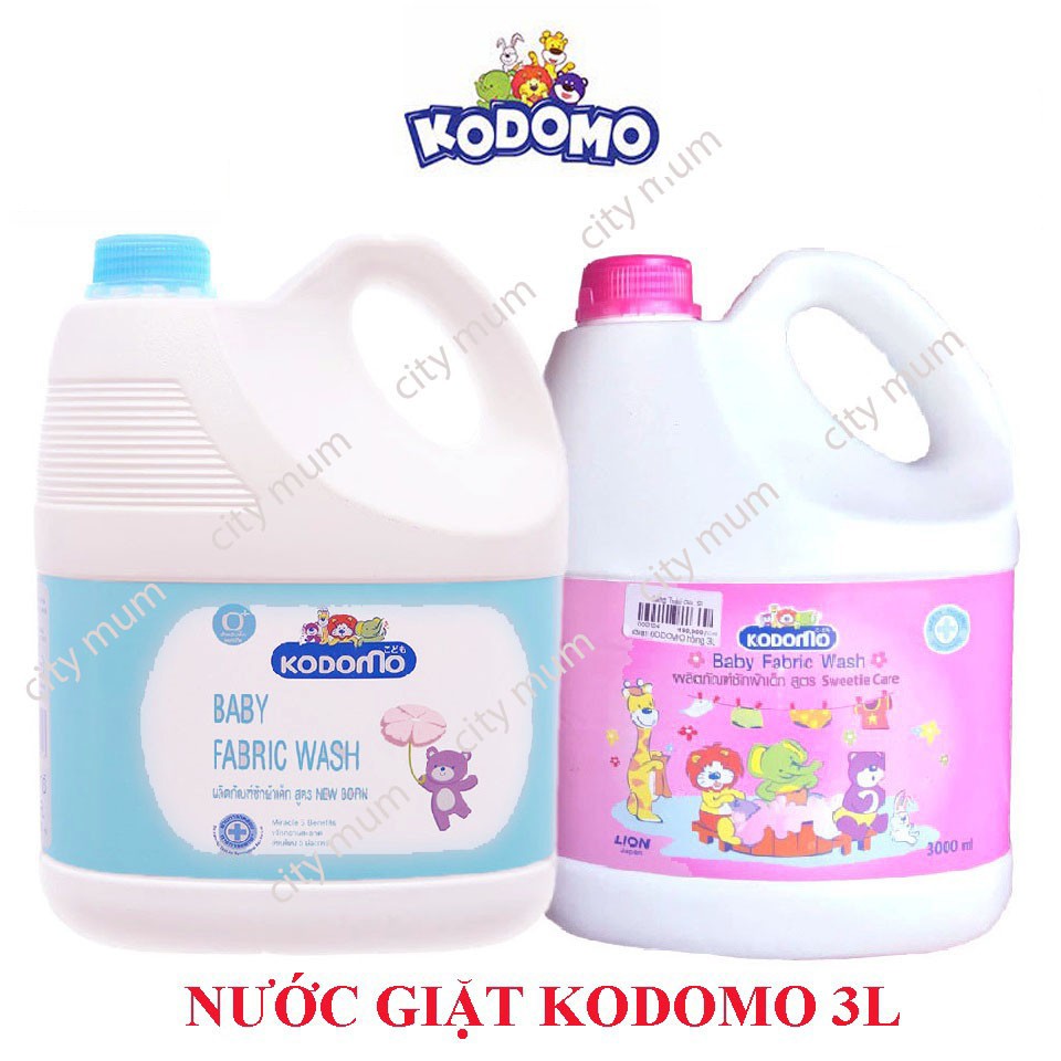 NƯỚC GIẶT KODOMO 3 LÍT XANH/HỒNG CHÍNH HÃNG THÁI LAN