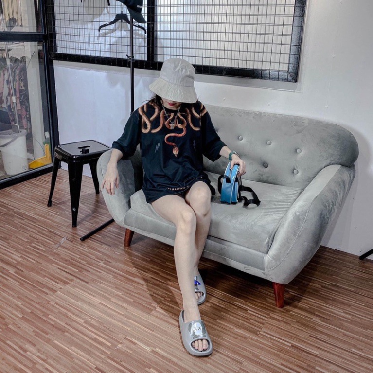 Áo thun tay lỡ họa tiết rắn BIGOMALL - Áo phông nam nữ unisex freesize form rộng 65kg