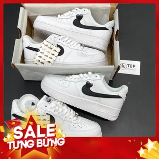 Giày sneaker af1 logo đen trắng giày thể thao nam nữ thấp cổ full phụ kiện