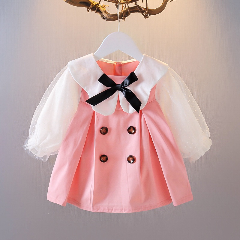 Váy bé gái Bồ Công Anh phong cách phương tây phối nút cho bé dưới 2 tuổi