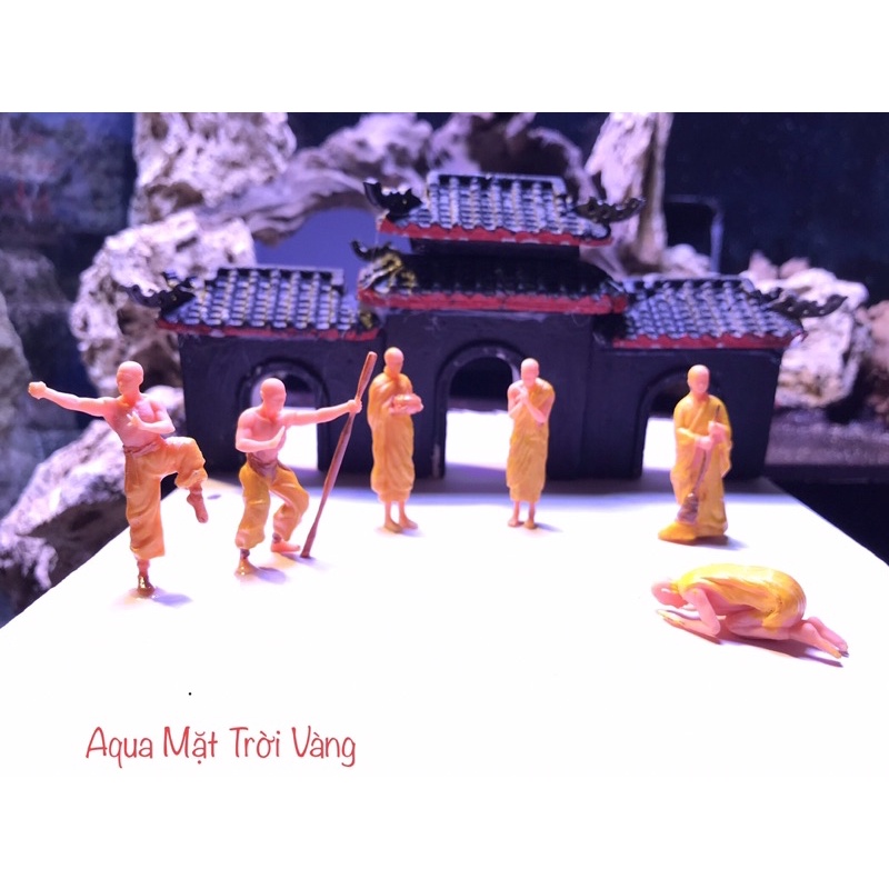 Set 6 tượng, mô hình, chú tiểu, nhà sư trang trí tiểu cảnh, hồ cá, bán cạn